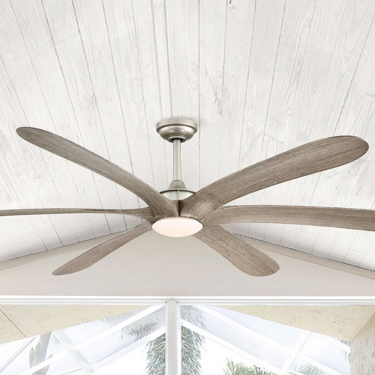 Ventilatore da soffitto DC grande a 6 pale in legno galleggiante da 72 pollici con luce e telecomando