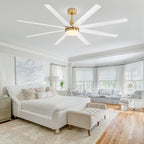 72 grandi ventilatori da soffitto con telecomando a luce LED - 8 pale - 72 pollici