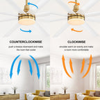 72 grandi ventilatori da soffitto con telecomando a luce LED - 8 pale - 72 pollici