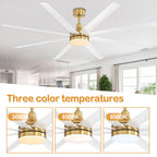 72 grandi ventilatori da soffitto con telecomando a luce LED - 8 pale - 72 pollici