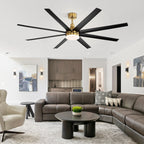 72 grandi ventilatori da soffitto con telecomando a luce LED - 8 pale - 72 pollici