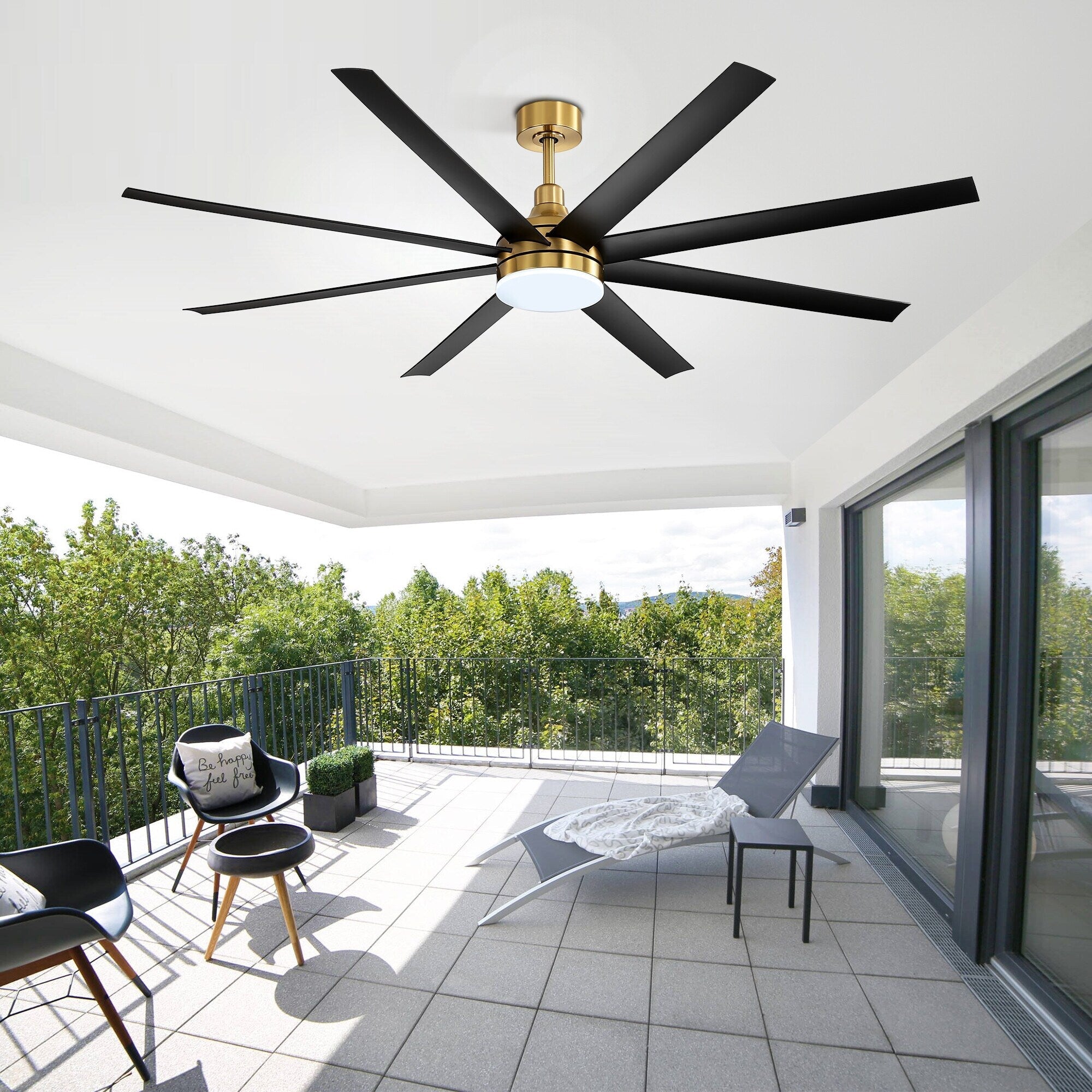 72 grandi ventilatori da soffitto con telecomando a luce LED - 8 pale - 72 pollici