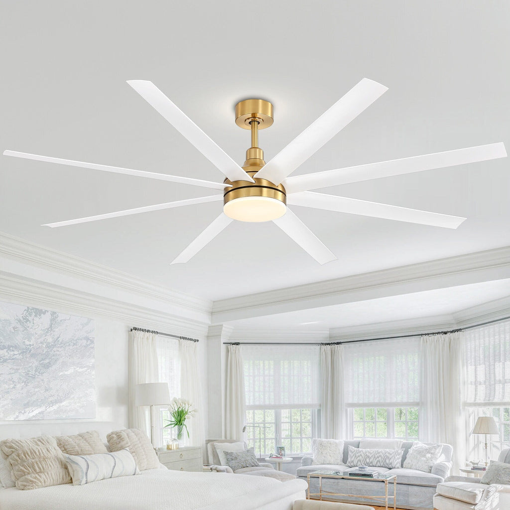 72 grandi ventilatori da soffitto con telecomando a luce LED - 8 pale - 72 pollici