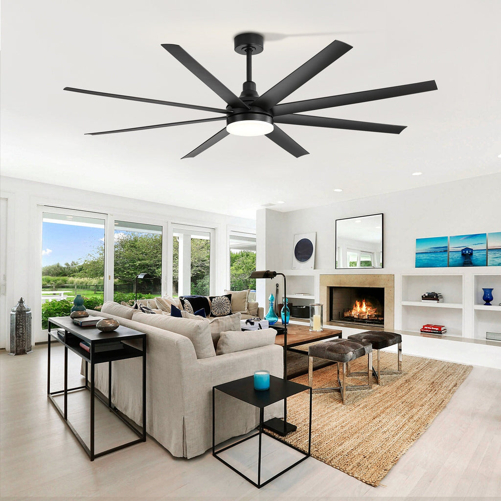 72 grandi ventilatori da soffitto con telecomando a luce LED - 8 pale - 72 pollici
