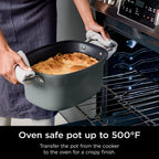 Multicooker da 8,5 litri, con pentola a cottura lenta 8 in 1, forno olandese, vaporiera, coperchio in vetro, cucchiaio integrato, pentola adatta al forno fino a 500 °F