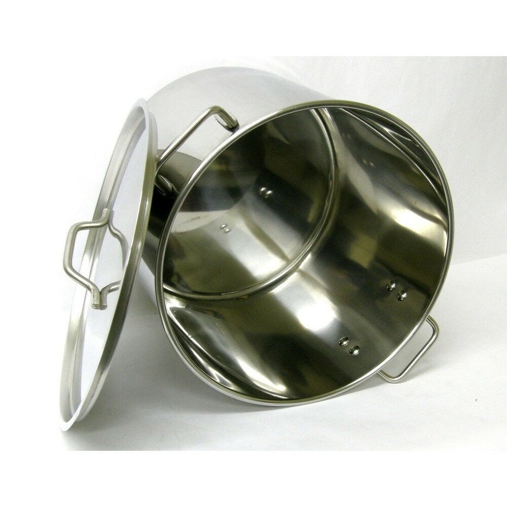 Pentola per brodo in acciaio inossidabile resistente da 80 QT con griglia per cottura a vapore