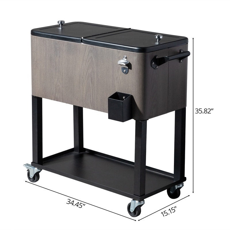 Refrigeratore per bevande con ruote da patio da 80 QT - 80 QT