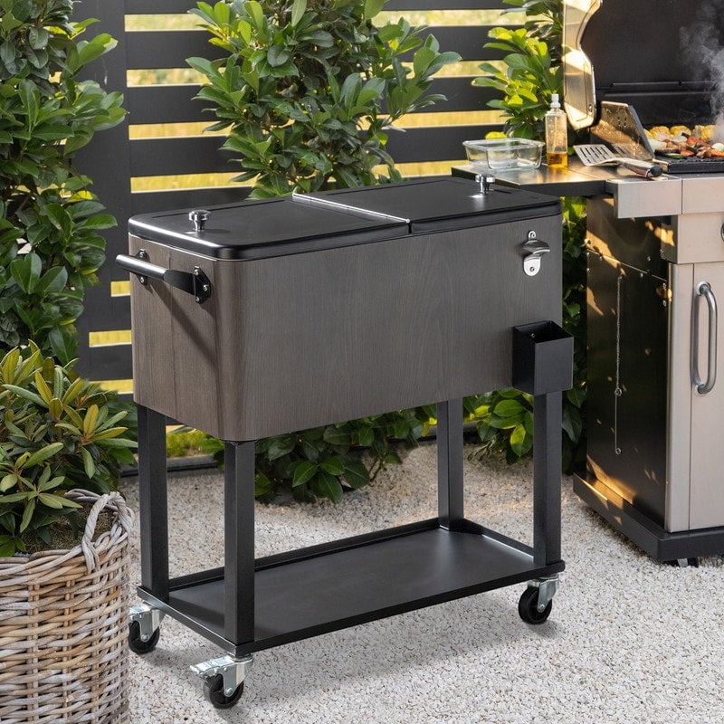 Refrigeratore per bevande con ruote da patio da 80 QT - 80 QT