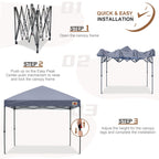ABCCANOPY Tenda a baldacchino pieghevole facile e resistente Tenda a baldacchino per esterni