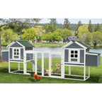 AECOJOY 144'' Grande pollaio con recinto in legno Gabbia per pollame