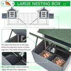 AECOJOY 144'' Grande pollaio con recinto in legno Gabbia per pollame