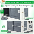 AECOJOY 144'' Grande pollaio con recinto in legno Gabbia per pollame