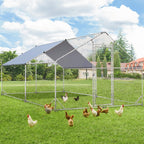 AECOJOY Grande pollaio in metallo con gabbia per polli in metallo