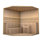 Sauna interna umida e asciutta in legno ALEKO per 5-6 persone con riscaldatore elettrico - 75 x 75 x 83 pollici