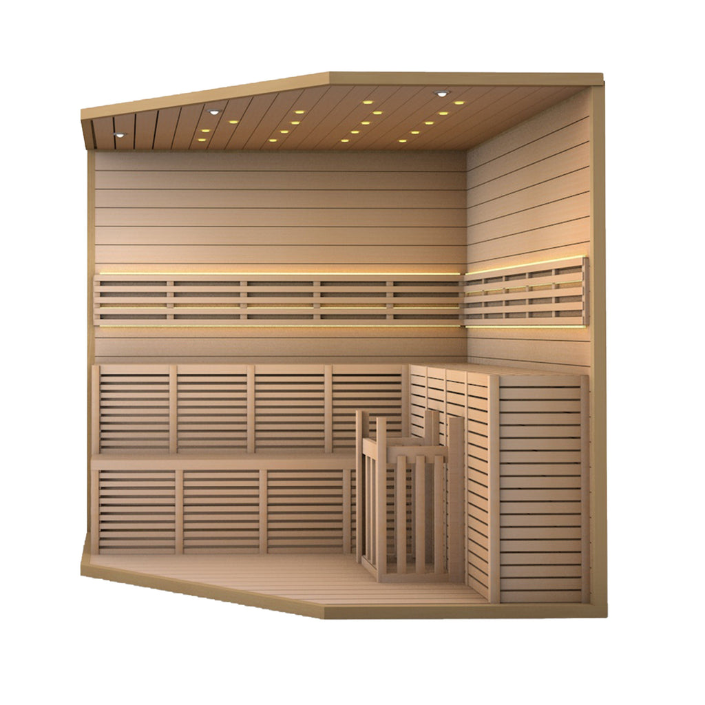 Sauna interna umida e asciutta in legno ALEKO per 5-6 persone con riscaldatore elettrico - 75 x 75 x 83 pollici