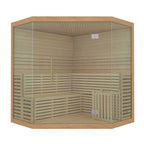 Sauna interna umida e asciutta in legno ALEKO per 5-6 persone con riscaldatore elettrico - 75 x 75 x 83 pollici