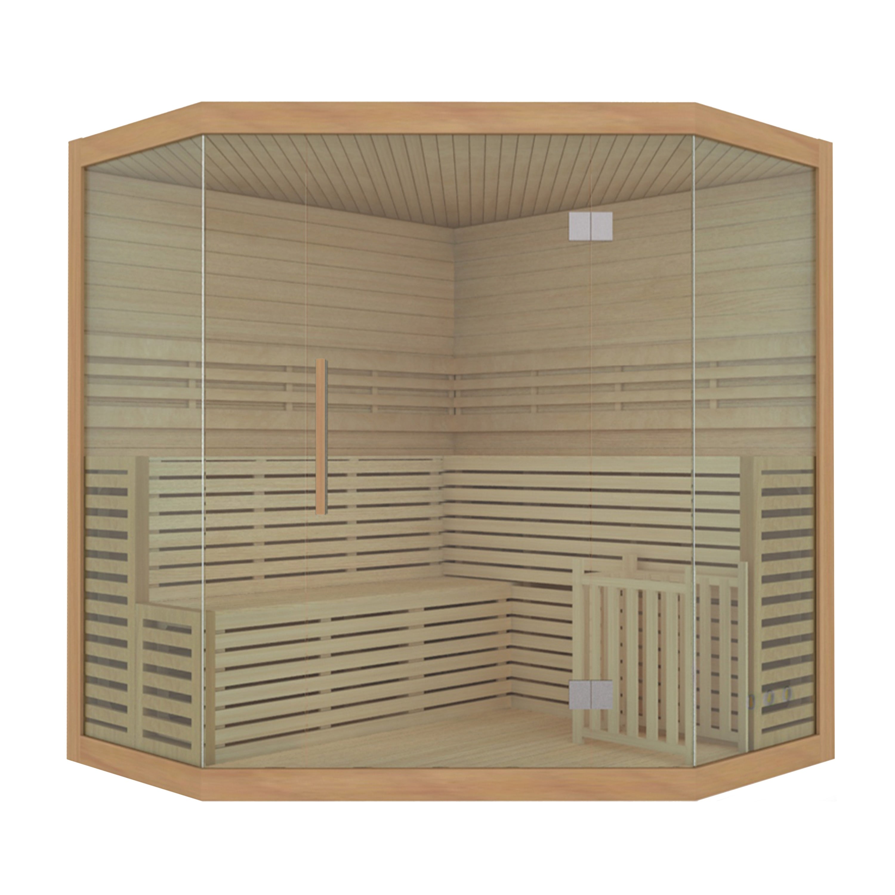 Sauna interna umida e asciutta in legno ALEKO per 5-6 persone con riscaldatore elettrico - 75 x 75 x 83 pollici