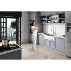Lavello da cucina ANZZI Apollo Matte White Solid Surface Farmhouse da 36 pollici con vasca singola e interno in acciaio inossidabile