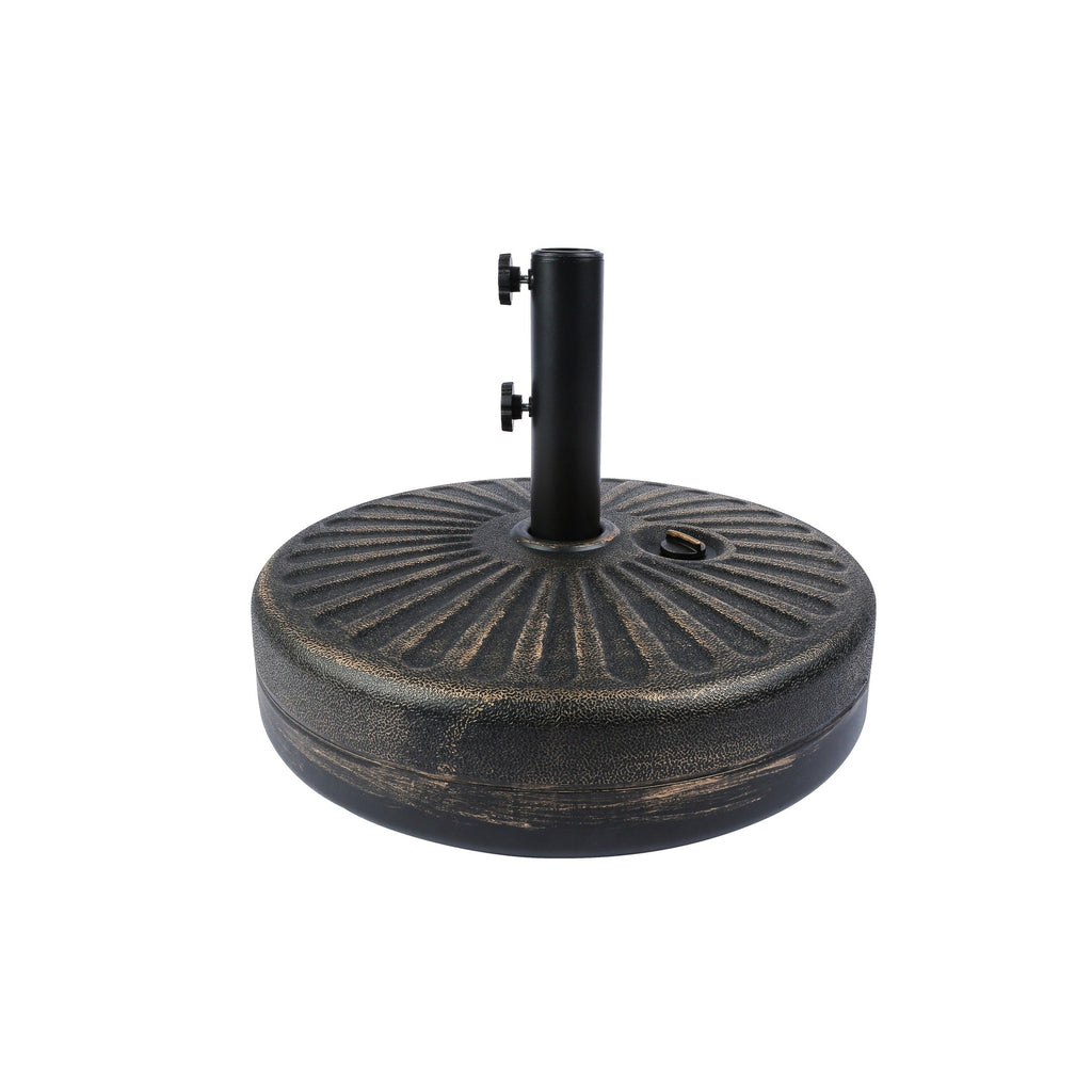 Ombrellone da giardino Lopes da 9 piedi con base in finitura bronzo e supporto per pesi incluso