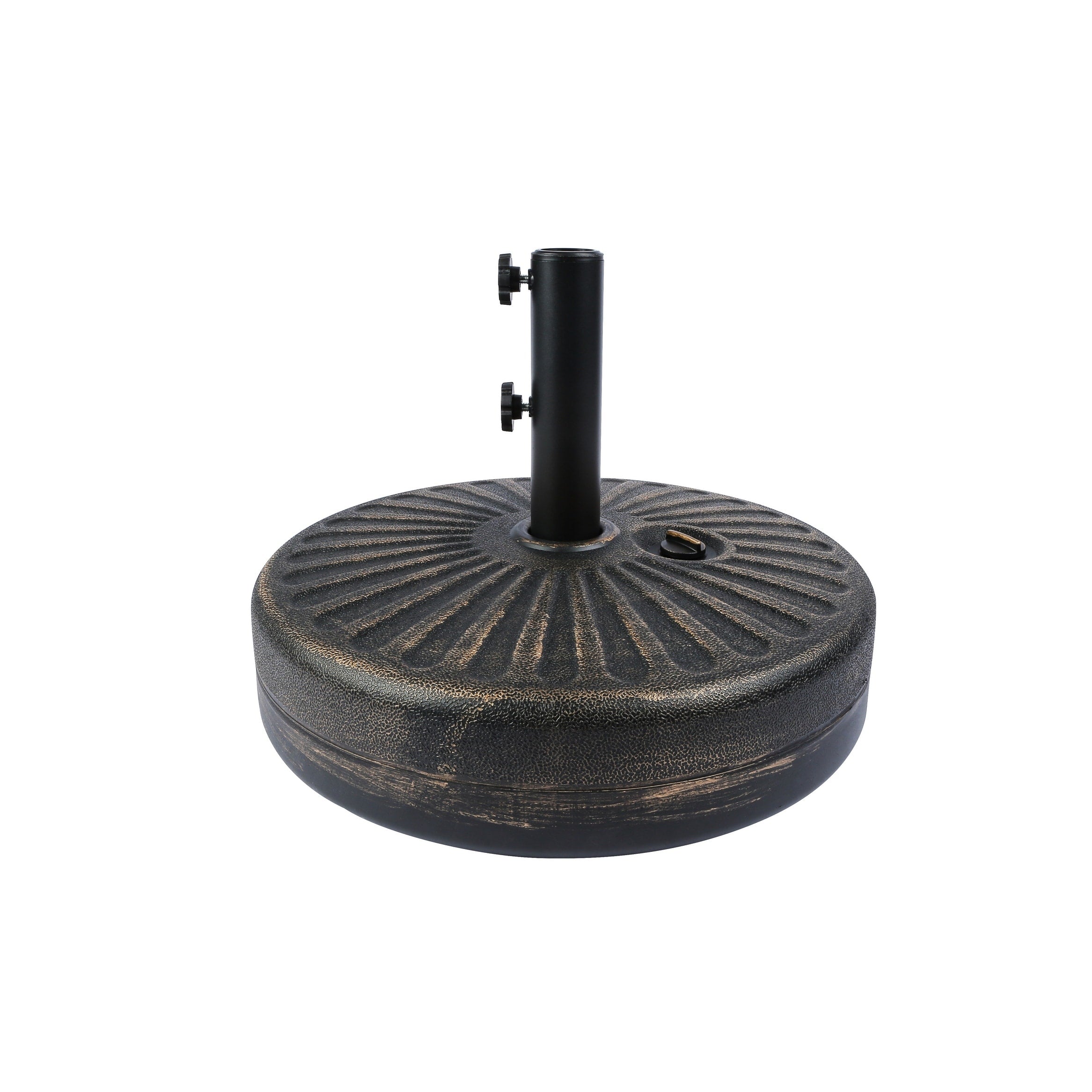 Ombrellone da giardino Lopes da 9 piedi con base in finitura bronzo e supporto per pesi incluso