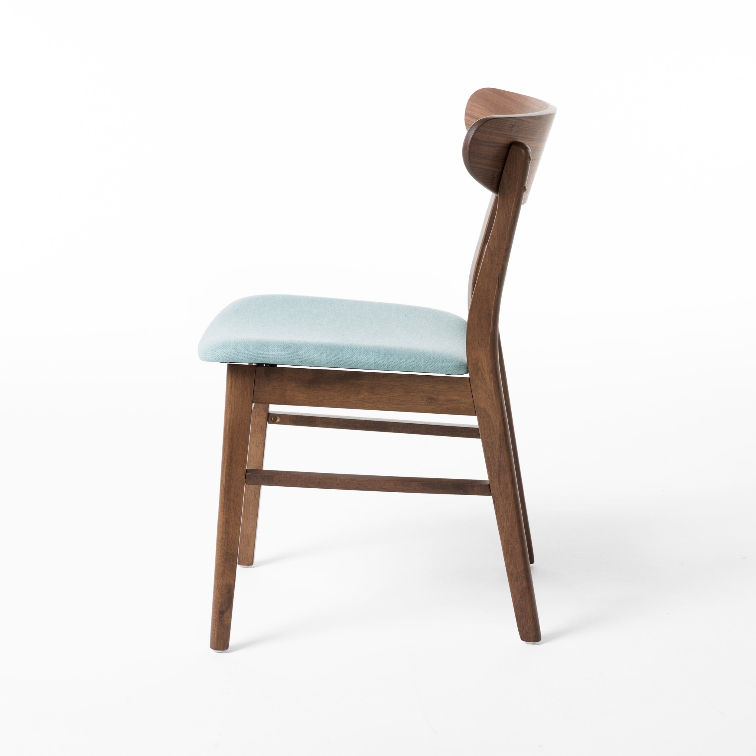 Sedia da pranzo Abrielle in legno di caucciù imbottita in stile moderno di metà secolo (set di 2) di Christopher Knight Home