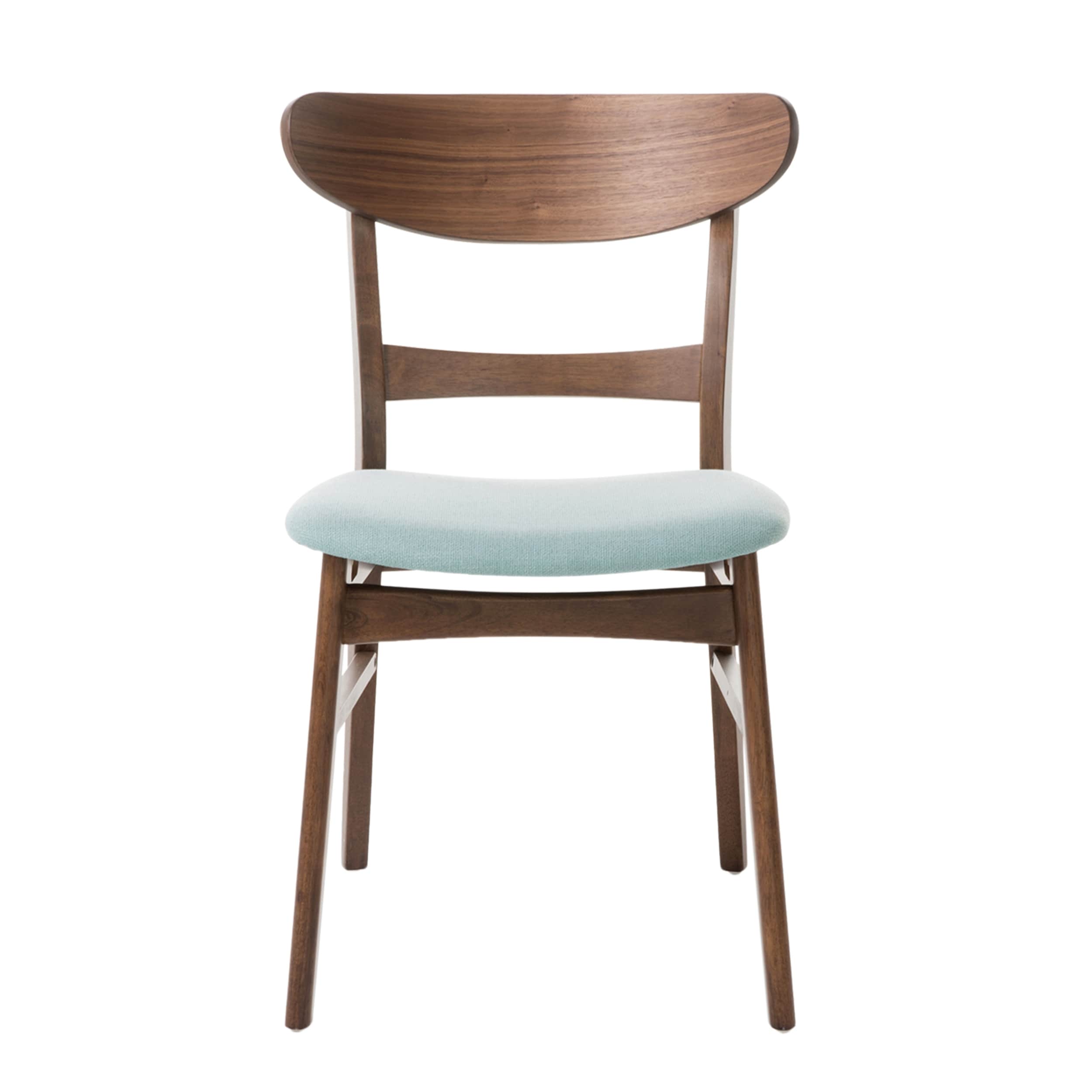Sedia da pranzo Abrielle in legno di caucciù imbottita in stile moderno di metà secolo (set di 2) di Christopher Knight Home