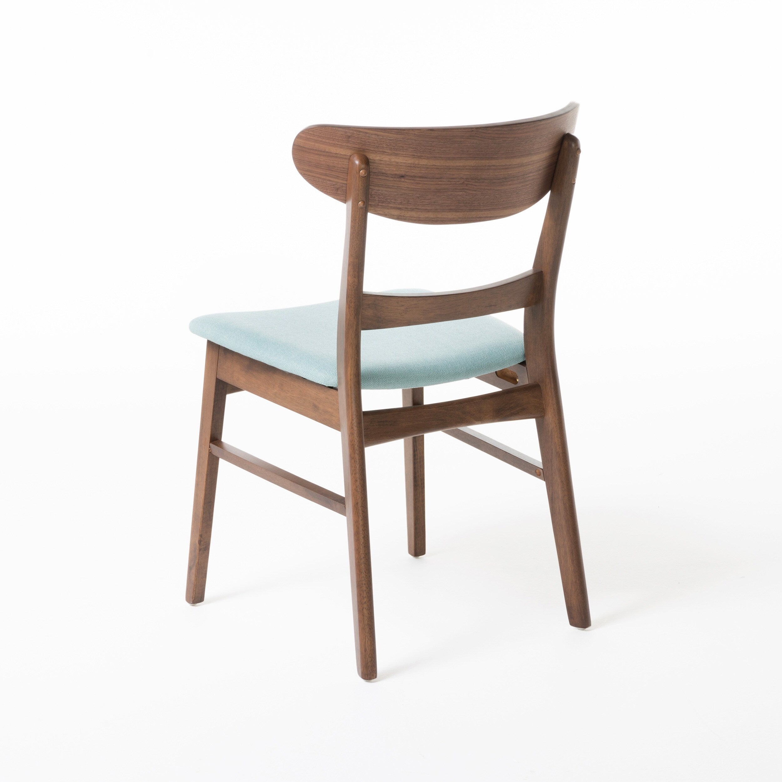 Sedia da pranzo Abrielle in legno di caucciù imbottita in stile moderno di metà secolo (set di 2) di Christopher Knight Home