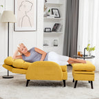 Poltrona lounge HOMYKA con schienale regolabile e pouf contenitore