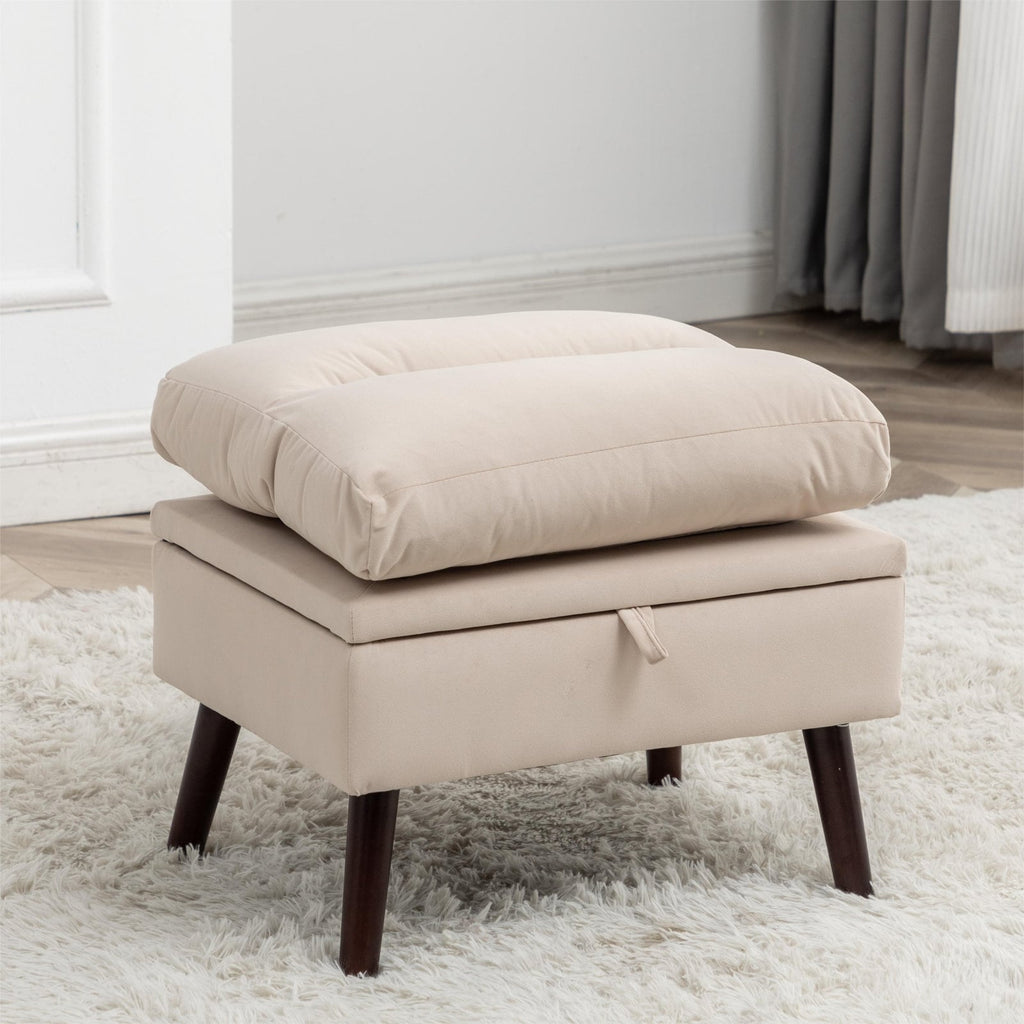 Poltrona lounge HOMYKA con schienale regolabile e pouf contenitore