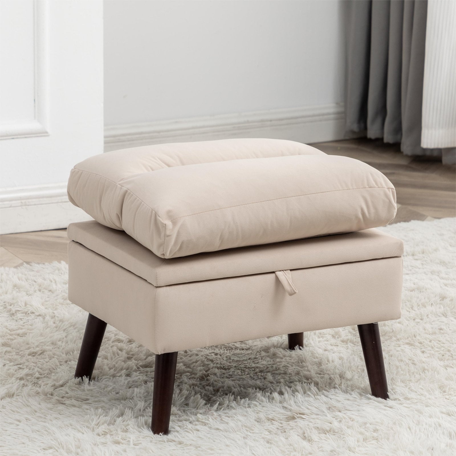Poltrona lounge HOMYKA con schienale regolabile e pouf contenitore