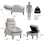 Poltrona lounge HOMYKA con schienale regolabile e pouf contenitore