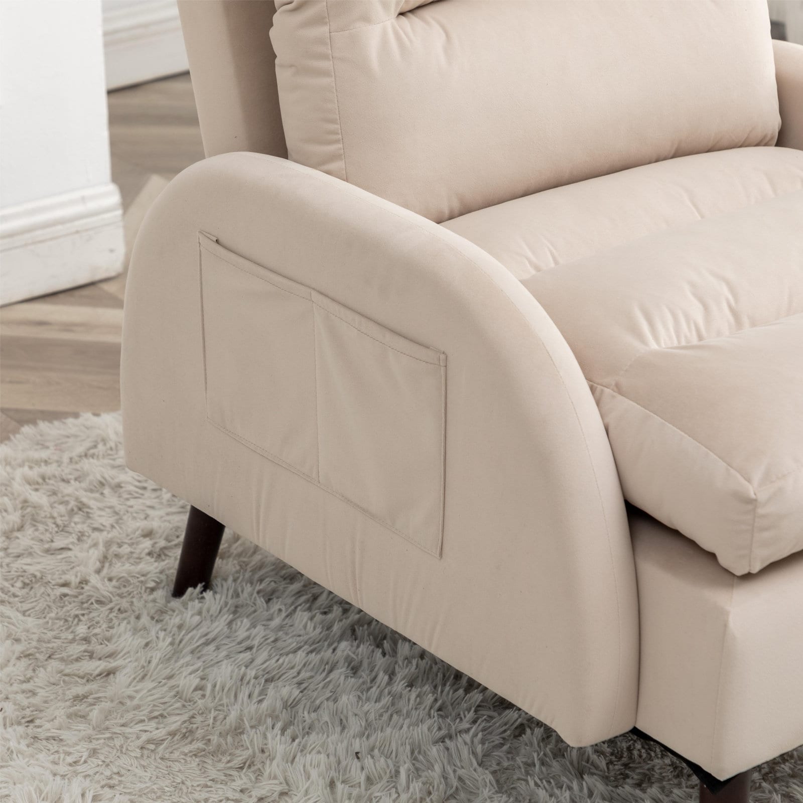 Poltrona lounge HOMYKA con schienale regolabile e pouf contenitore