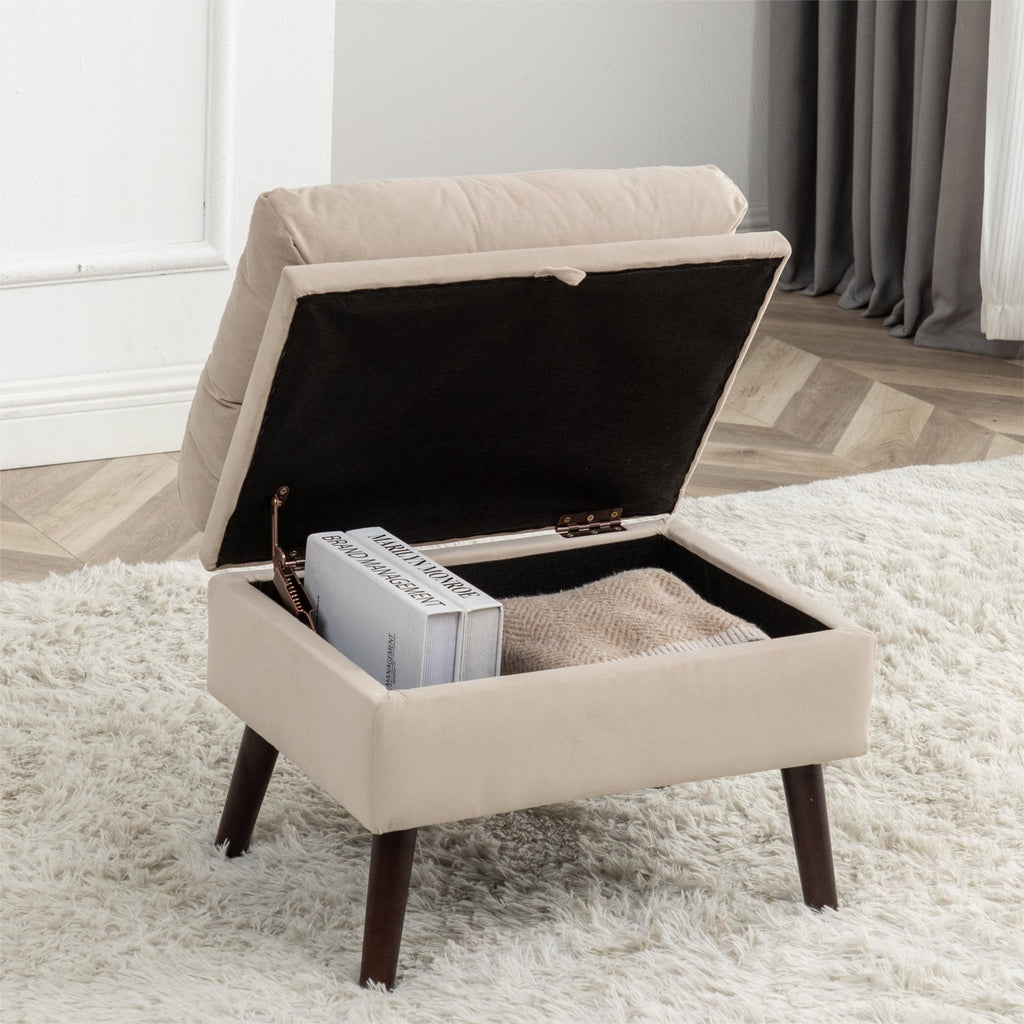 Poltrona lounge HOMYKA con schienale regolabile e pouf contenitore