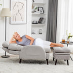 Poltrona lounge HOMYKA con schienale regolabile e pouf contenitore