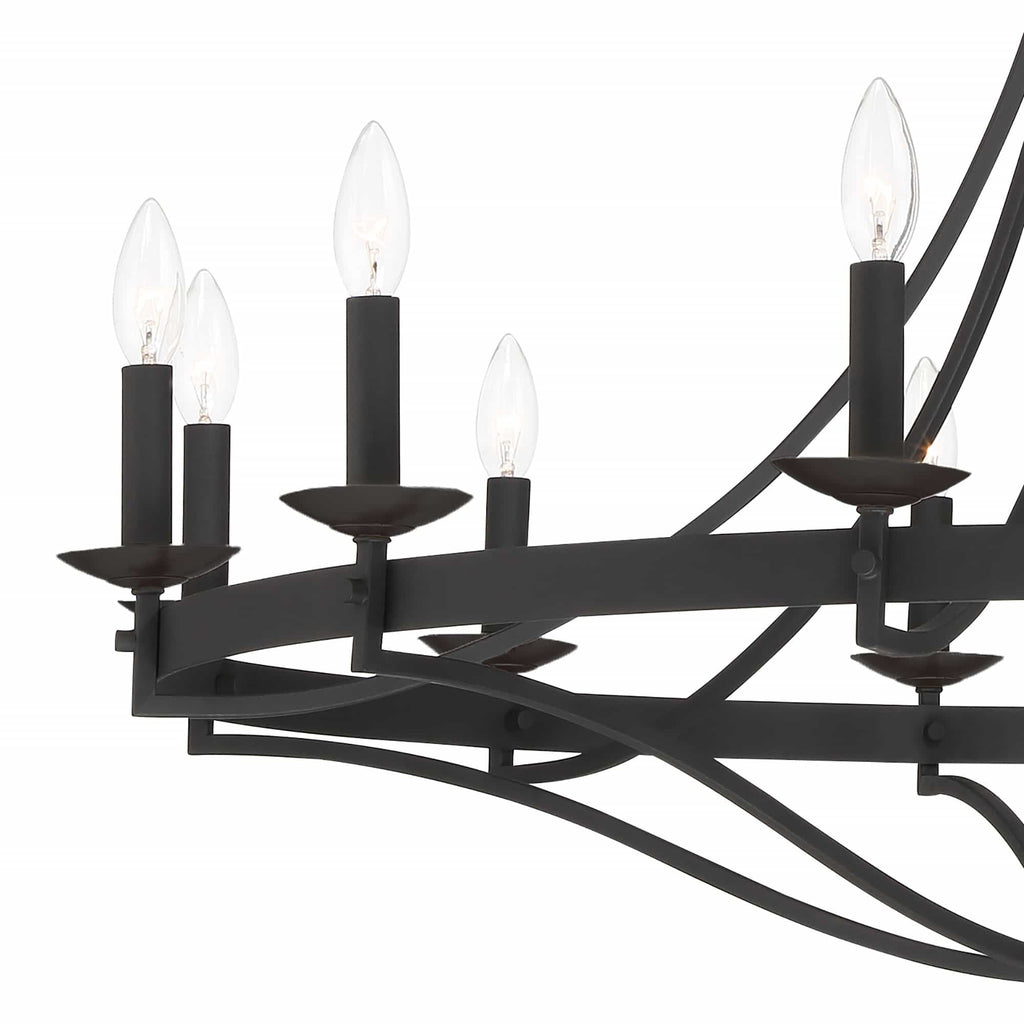 Lampadario Fidenza a 12 luci in stile Impero moderno in stile fattoria con UL - D40'' * H135''