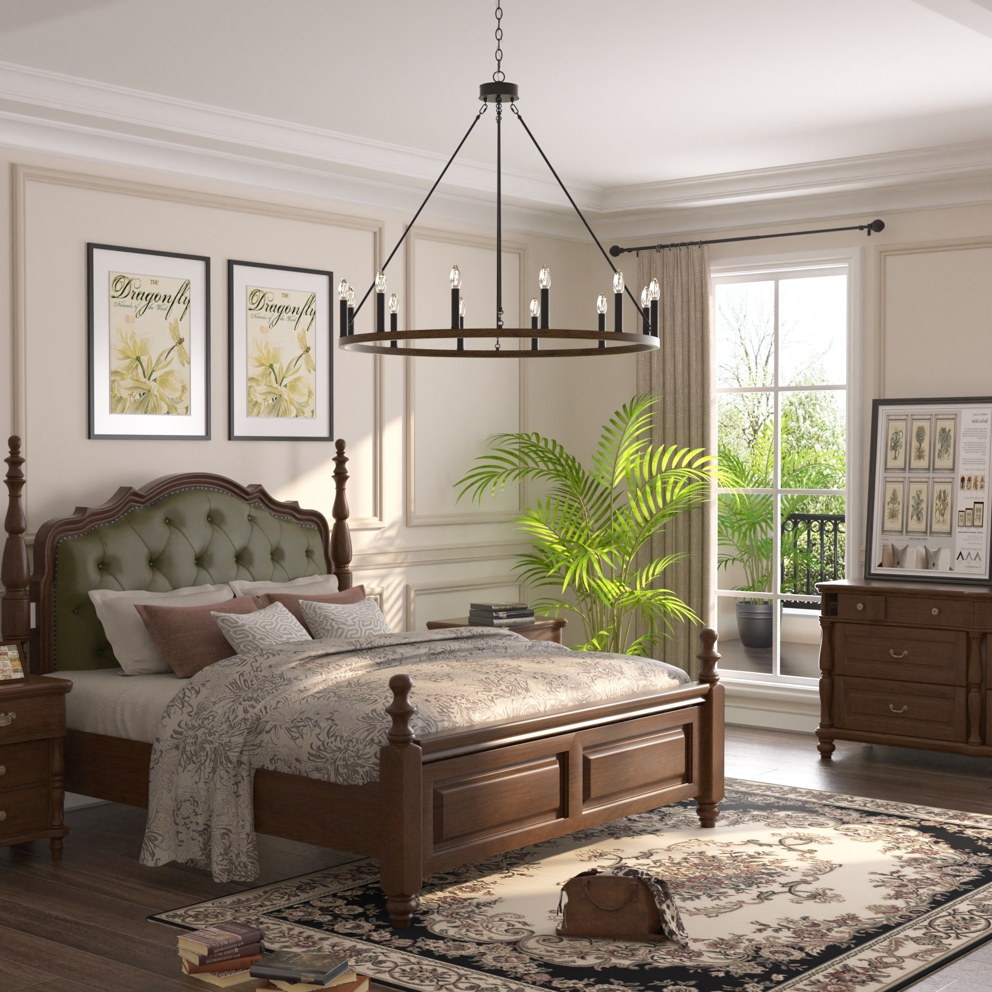 Lampadario a ruota di carro Acroma Farmhouse da 12 luci, 40 pollici, con UL - 40'' P x 138'' H
