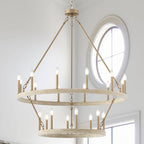 Lampadario Acroma da 20 luci moderno stile fattoria da 40 pollici a forma di ruota di carro con UL