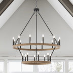 Lampadario Acroma da 20 luci moderno stile fattoria da 40 pollici a forma di ruota di carro con UL