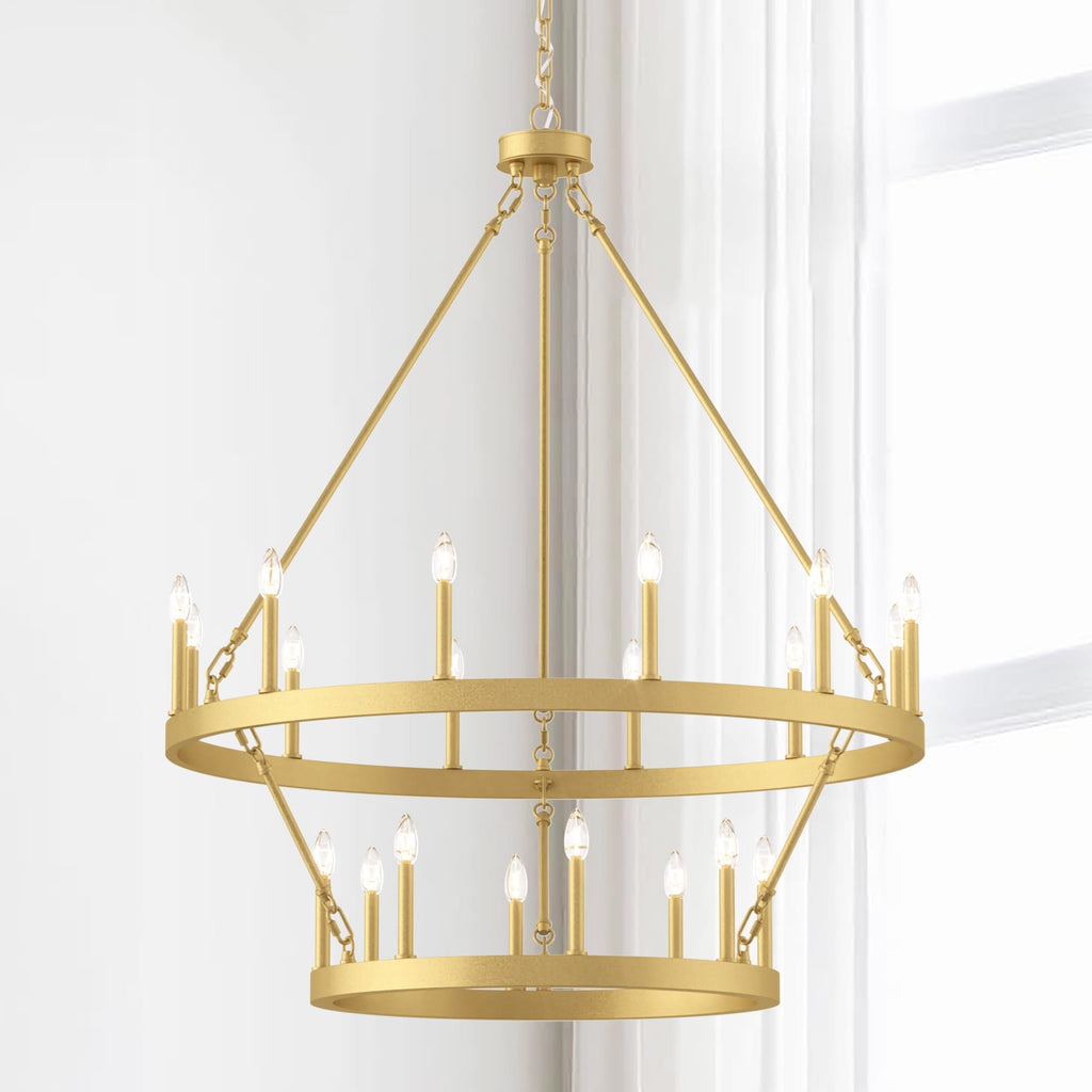 Lampadario Acroma da 20 luci moderno stile fattoria da 40 pollici a forma di ruota di carro con UL