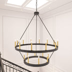 Lampadario Acroma da 20 luci moderno stile fattoria da 40 pollici a forma di ruota di carro con UL