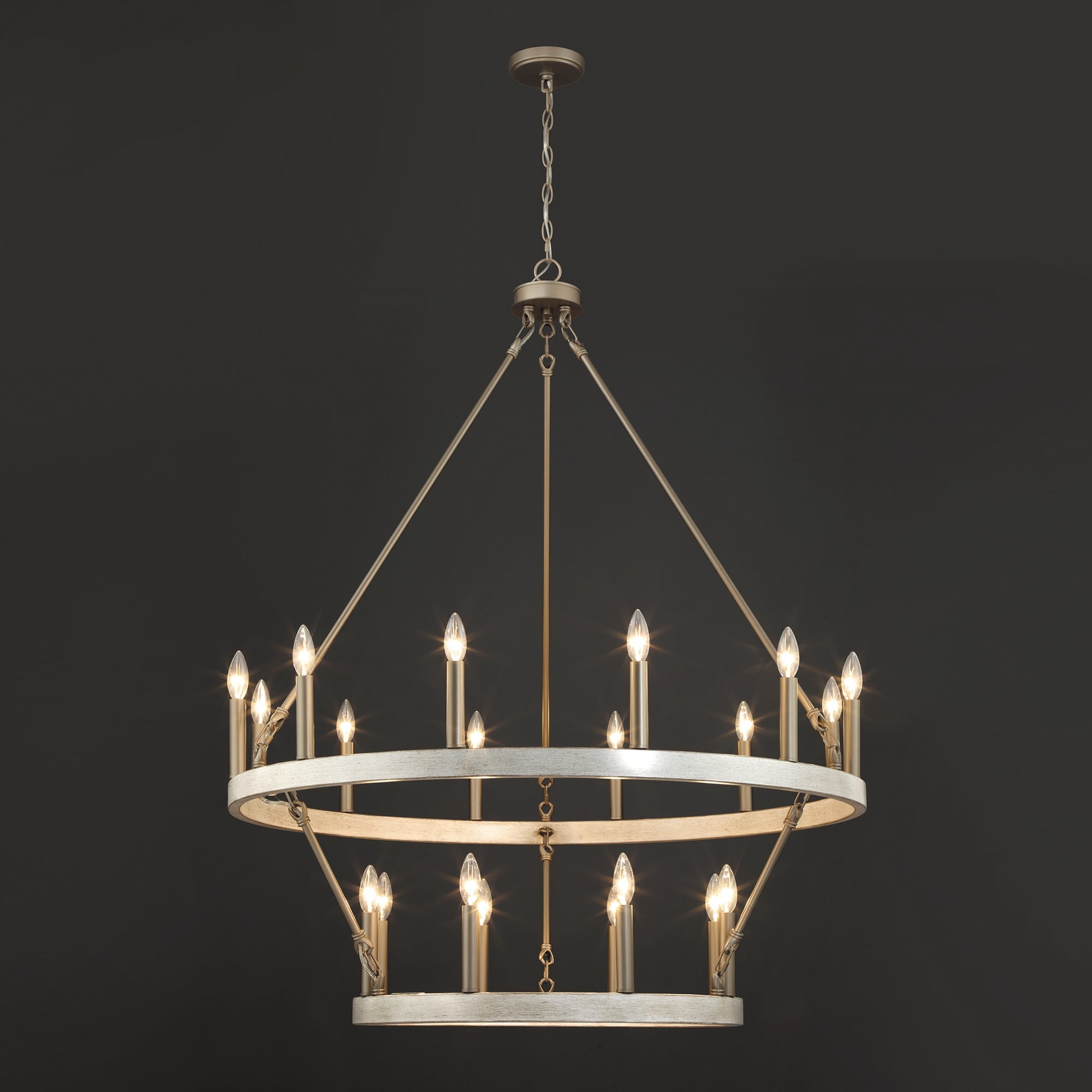 Lampadario Acroma da 20 luci moderno stile fattoria da 40 pollici a forma di ruota di carro con UL