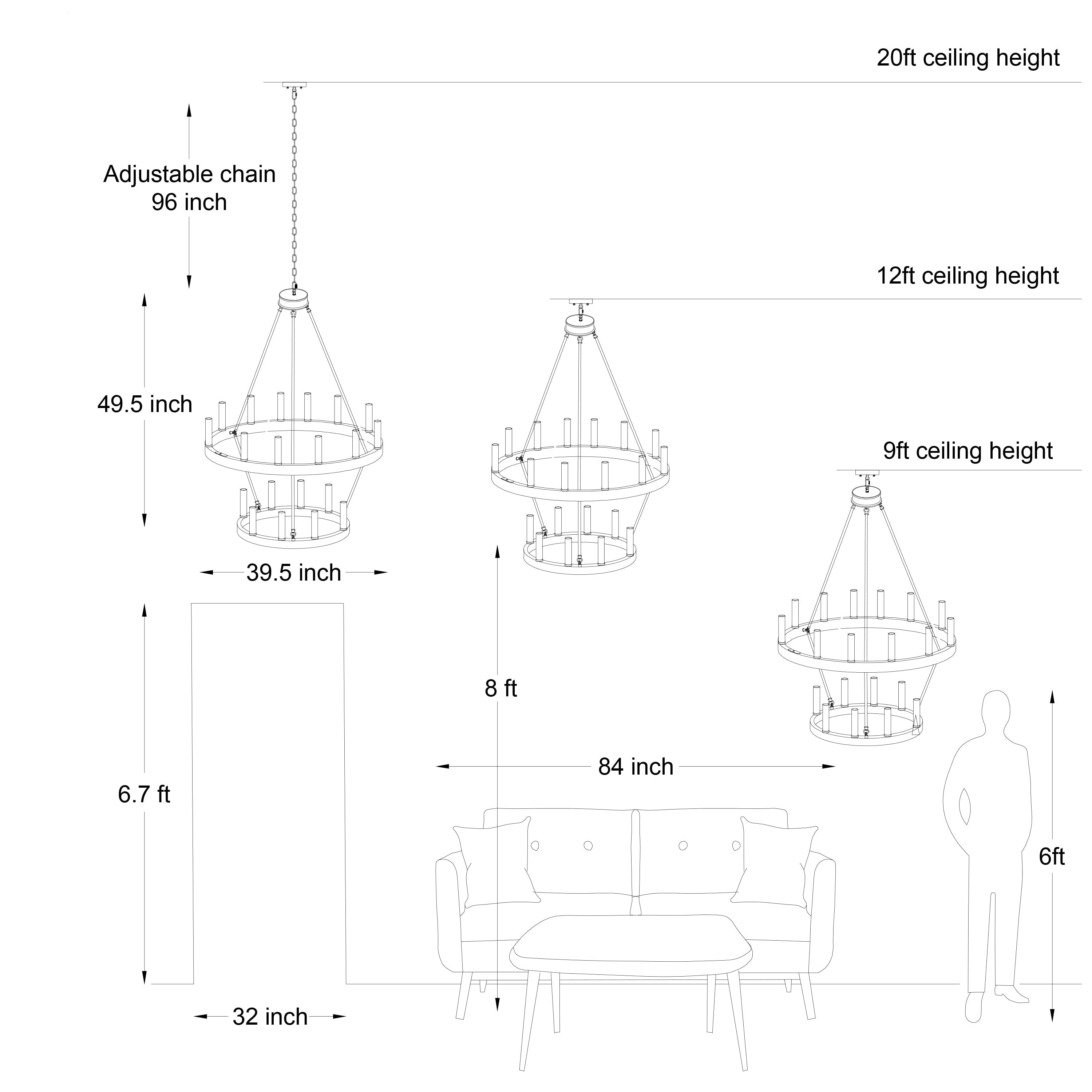 Lampadario Acroma da 20 luci moderno stile fattoria da 40 pollici a forma di ruota di carro con UL