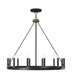 Lampadario a ruota di carro Acroma Farmhouse da 12 luci, 40 pollici, con UL - 40'' P x 138'' H