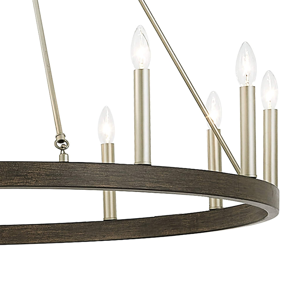 Lampadario a ruota di carro Acroma Farmhouse da 12 luci, 40 pollici, con UL - 40'' P x 138'' H