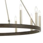 Lampadario a ruota di carro Acroma Farmhouse da 12 luci, 40 pollici, con UL - 40'' P x 138'' H