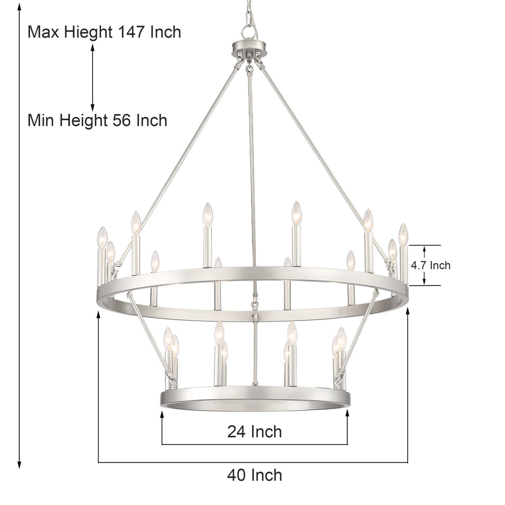 Lampadario Acroma da 20 luci moderno stile fattoria da 40 pollici a forma di ruota di carro con UL