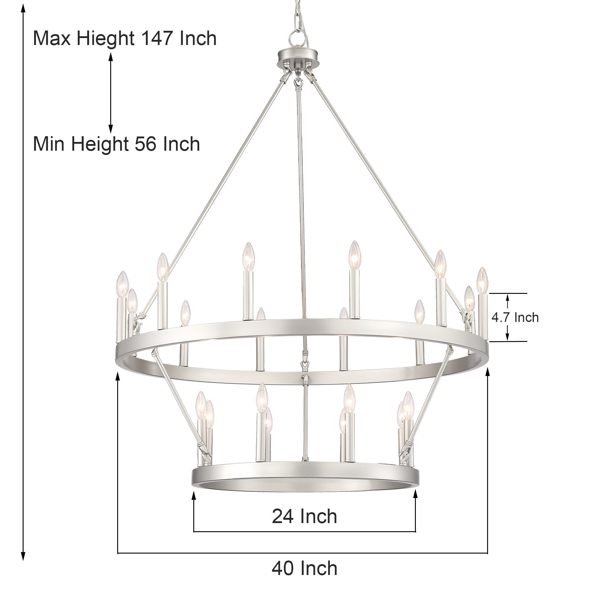 Lampadario Acroma da 20 luci moderno stile fattoria da 40 pollici a forma di ruota di carro con UL