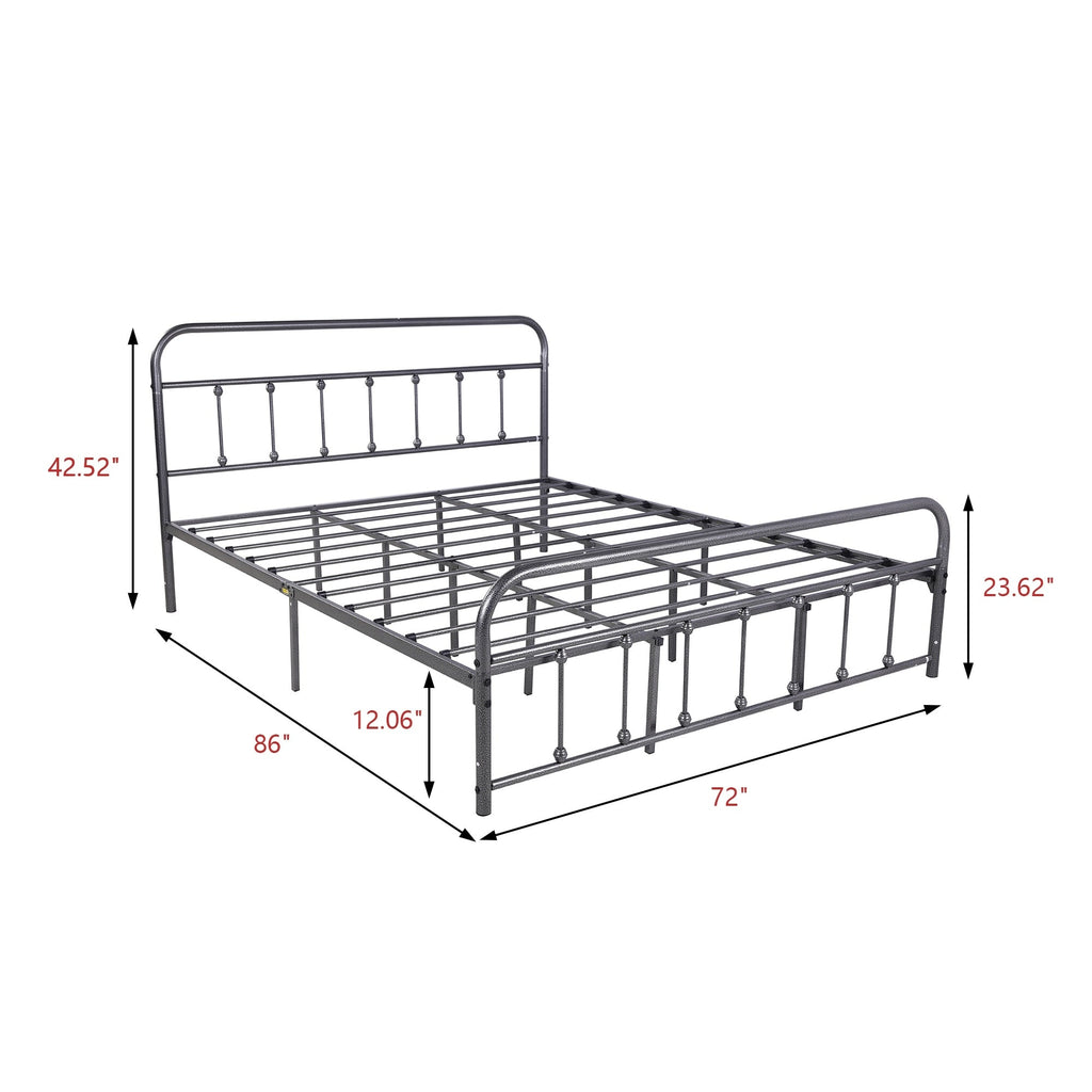Alazyhome, semplice struttura per letto in metallo vintage, facile da montare