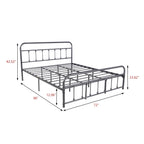 Alazyhome, semplice struttura per letto in metallo vintage, facile da montare