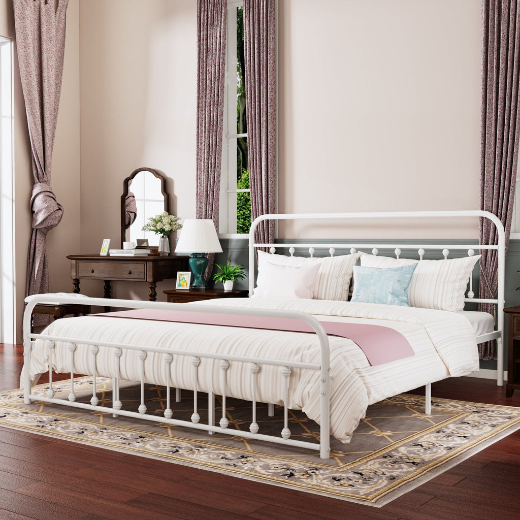 Alazyhome, semplice struttura per letto in metallo vintage, facile da montare